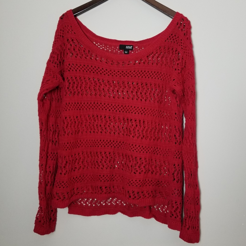 A.n.a A New Approach Red Loose Knit Sweater